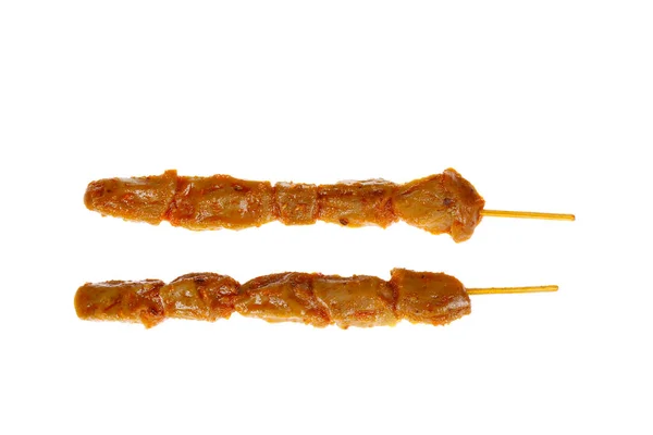 Kebabs Vit Bakgrund Närbild — Stockfoto