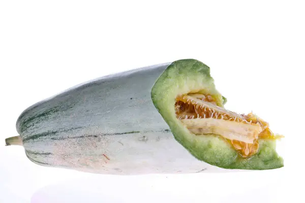 Melon Białym Tle Strzał Bliskiej Odległości — Zdjęcie stockowe
