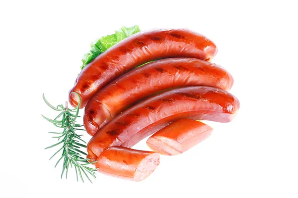 Sausages Isolated White Background — 스톡 사진