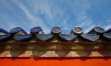 Arka plan olarak mavi kaplamalı fayanslar, gelenek.