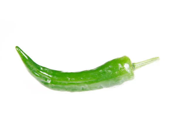 Świeże Zielone Chili Białym Tle Obraz Stockowy
