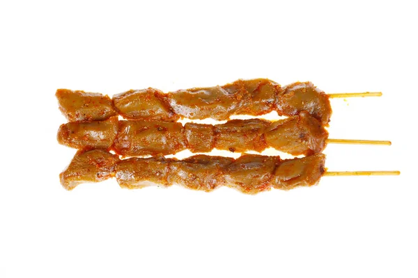 stock image Kebabs on a white background, close-up picture