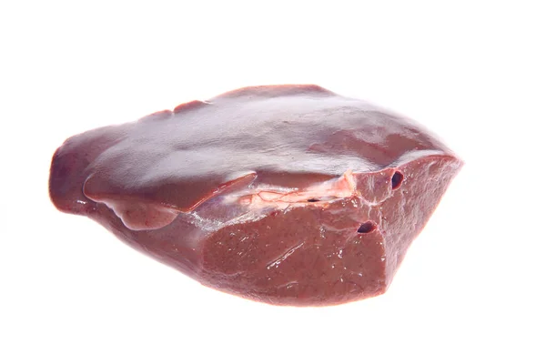 白を基調とした新鮮な豚肝臓 — ストック写真
