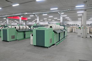 Cotton group in spinning production line factory  clipart