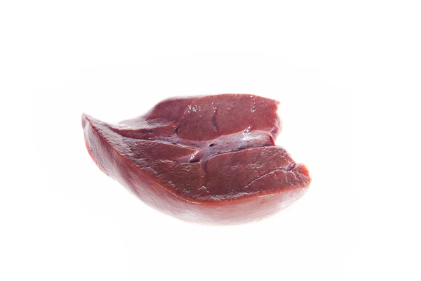 Fresh Pork Liver White Background — Stock Photo, Image