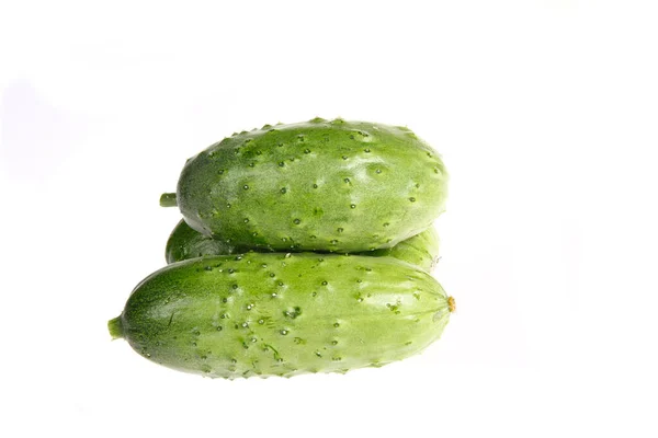 Verse Komkommer Isolatie Een Witte Achtergrond — Stockfoto