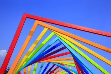 Modern inşaat çeliği, gelecekte gerçeküstü tasarım, yedi renk