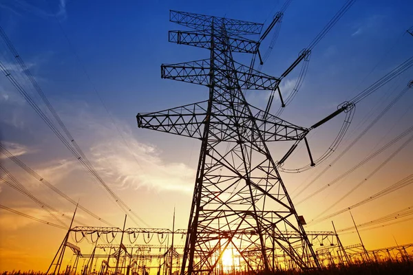 Pylon Industrielt Udstyr Elektrisk Energi Stock-billede