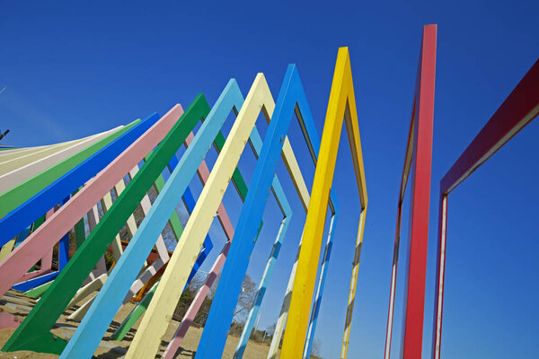 Modern construction steel, surreal design in the future