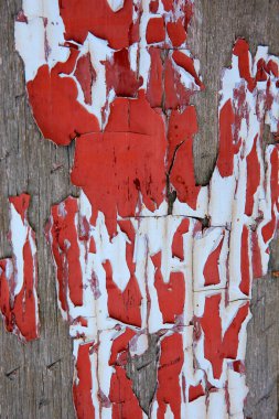 Ahşap tahtadaki boya, kırmızı.