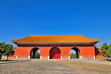 Ancient architecture landscape, the qing qing dongling, in China the royal mausoleum  clipart