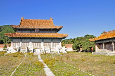 Ancient architecture landscape, the qing qing dongling, in China the royal mausoleum  clipart