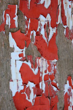 Ahşap tahtadaki boya, kırmızı.