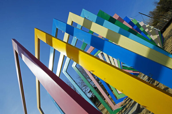 Modern construction steel, surreal design in the future