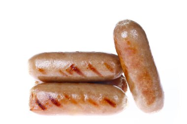 Sausages, isolated on a white background