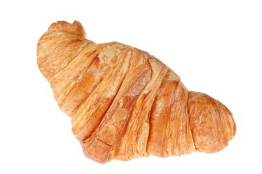 Arka planda taze kruvasanlar var.