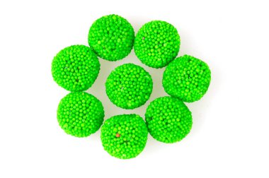 Beyaz arkaplanda şeker 