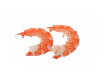 Beyaz arkaplanda karides