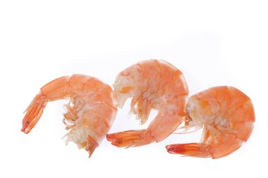 Beyaz arka planda izole edilmiş karides