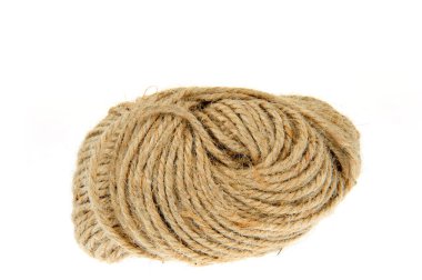 Hemp rope on a white background clipart