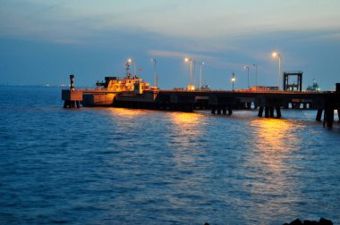 A pier in the evening  clipart