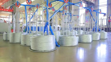 Tel örgü üretim atölyesi, metal barların metal fabrikalarda depolanması ve taşınması ve işletim mekanik ekipmanları