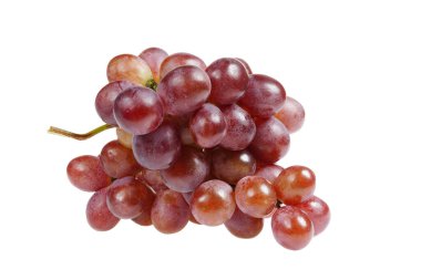Beyaz arkaplanda üzümler, yakın mesafeden çekilmiş..