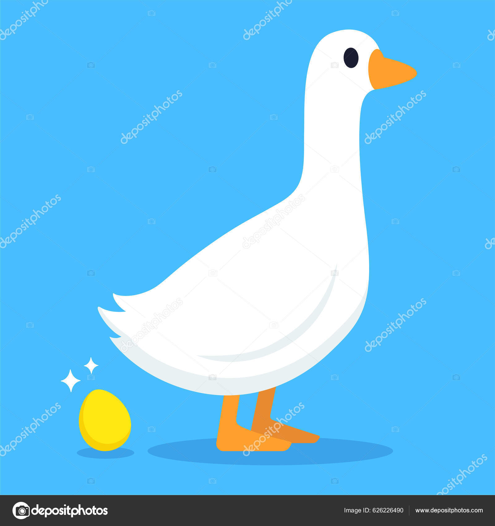 Cartoon Goose Laying Golden Egg Stock Vector Image by ©Sudowoodo #626226490