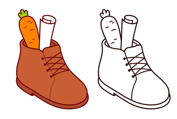 Sinterklaas São Nicolau Tradição Dia Cenoura Com Carta Sapato Desenho —  Vetores de Stock