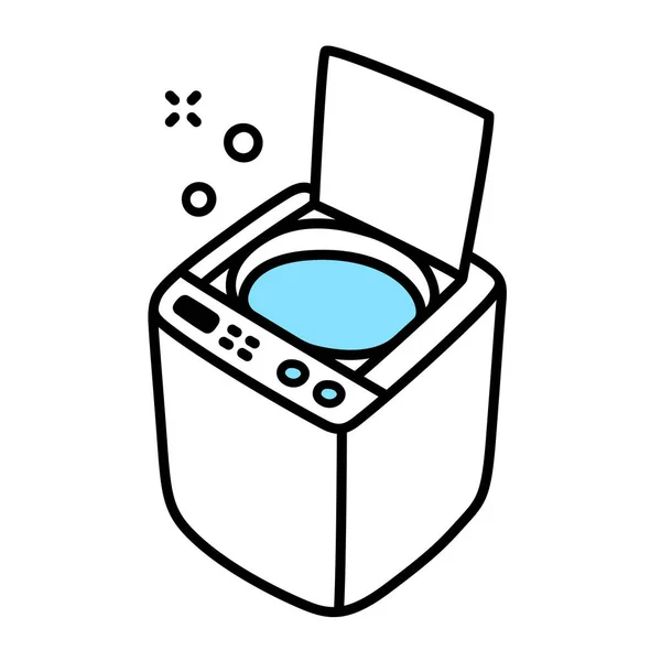 Top Load Washing Machine Isometric Drawing Hand Drawn Cartoon Doodle — Wektor stockowy