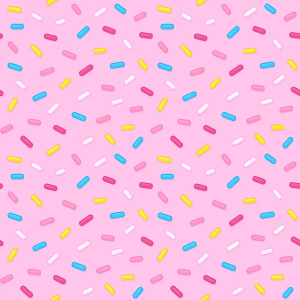 Açúcar Brilhante Asperge Modelo Sem Emenda Fundo Rosa Donut Esmalte — Vetor de Stock