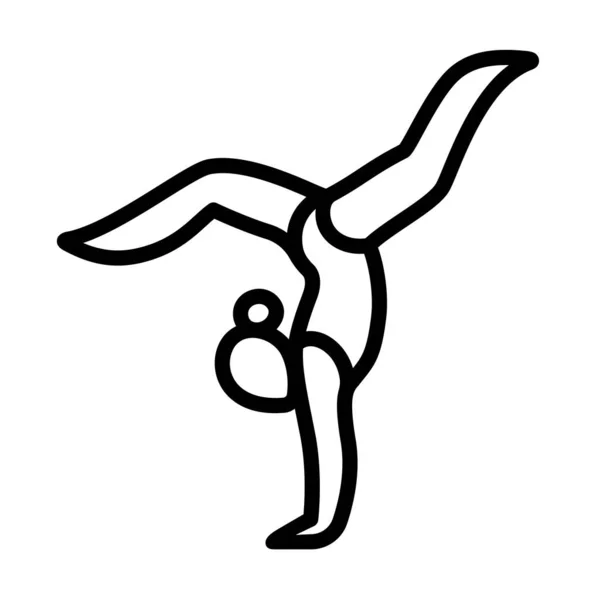 Jimnastik Karalama Ikonu Kız Amuda Kalkıyor Basit Bir Soyut Işaret — Stok Vektör