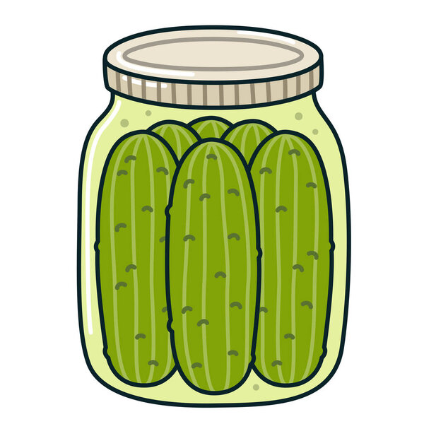 Pickles in a jar drawing