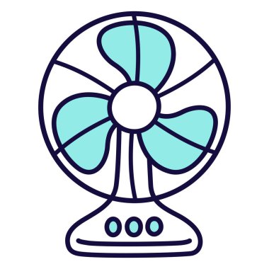 Basit karikatür el çizimi karalama tarzında elektirik fan hattı simgesi. Vektör klibi resim çizimi.