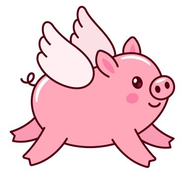 Kanatlı uçan şirin bir çizgi film. 