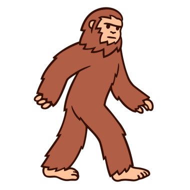 Çizgi roman tarzı kocaayak yürüyüşü. Efsanevi yaratık vektör çizimi.