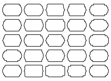 Beyaz üzerinde izole edilmiş vintage çerçeveler ve etiketler vektör illüstrasyonları kümesi