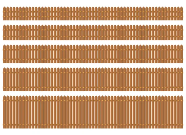 在白色上孤立的平面矢量画中的木制栅栏 — 图库矢量图片