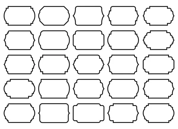 一套在白色上隔离的老式框架和标签矢量插图 — 图库矢量图片