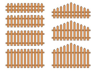 Düz biçim vektör illüstrasyonunda renkli çit beyaz üzerine izole edilmiş