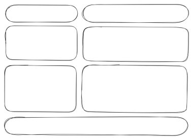 Hand drawn highlighter rectangle vector set