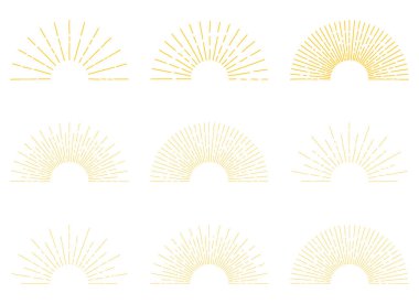 Hand drawn sunburst vector collection