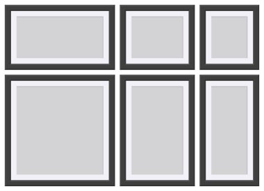 Black picture frame vector illustration isolated on white