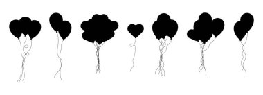 Çizgi film stili vektör illüstrasyonunda balonlar beyaz üzerine izole edilmiş.