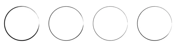 Zwarte Grunge Cirkel Borstel Inkt Frame Set Vector Illustratie — Stockvector