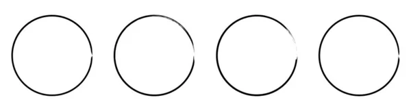 Zwarte Grunge Cirkel Borstel Inkt Frame Set Vector Illustratie — Stockvector