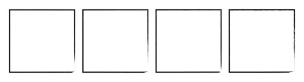 Black Grunge Square Brush Rectangular Frame Vector Set — 图库矢量图片