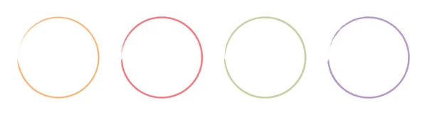 Colored Grunge Circle Brush Ink Frame Set Vector Illustration — 스톡 벡터