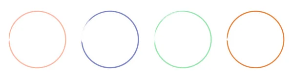 Barevný Kruhový Štětec Vektorová Ilustrace Sady Inkoustových Rámců — Stockový vektor
