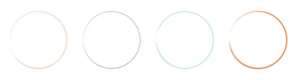 Gekleurde Grunge Cirkel Borstel Inkt Frame Set Vector Illustratie — Stockvector